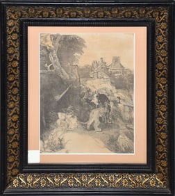 Antique19th cent. After Rembrandt Etching - St. Jerome