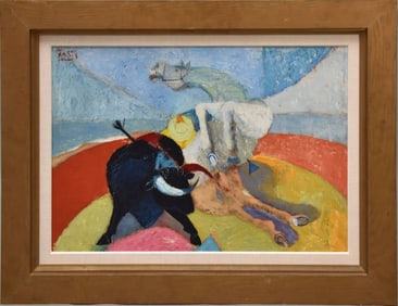 Vincent Clavo Gil aka Tarty (Madrid, 1923-1993) oil on board, Abstract Horse, signed Tarty. 21 x 29