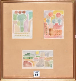 Eduard Bargheer (German 1901-1979) 3 Watercolors, All Signed and Dated Bargheer 60', Image Size 5.5