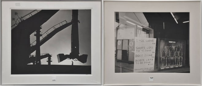 2 Photographs: CLYDE HARE (1927 – 2009) American, 20th Century Untitled (Man and Machine) Silver