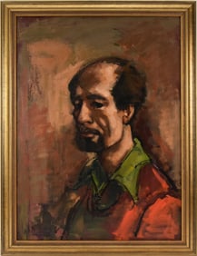 Jan De Ruth (Czech/American 1922-1991) Oil on Canvas, Self Portrait of Jan DeRuth, 21-1/2 x 28-1/2