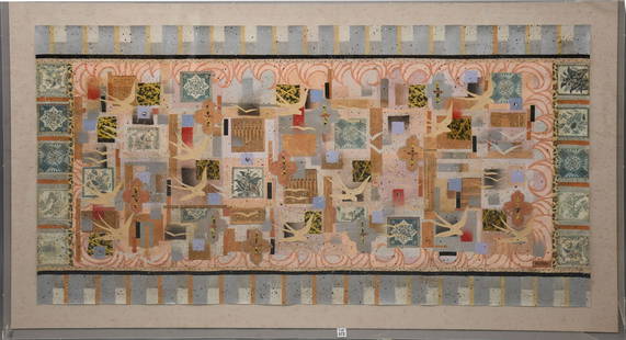 VERY LARGE MELANIE BOONE MIXED MEDIA FLORAL AND BIRD  COLLAGE IN ACRYLIC SHADOW BOX ART IS  34" x: VERY LARGE MELANIE BOONE MIXED MEDIA FLORAL AND BIRD COLLAGE IN ACRYLIC SHADOW BOX ART IS 34" x 64" OVERALL FRAME 40" x 70" (1 corner of the Case is missing part of the ACRYLIC, And there are a couple