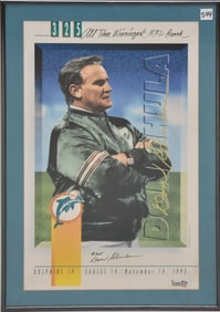 Don Shula Autographed Poster "All time wins leader poster" , 27"h x 18"w