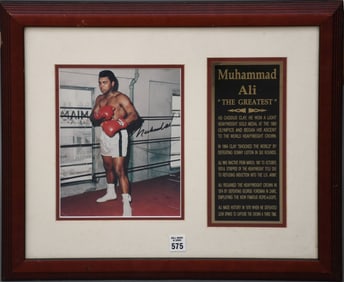Muhammad Ali Autographed Photograph "The Greatest" 18" x 21" Frame size
