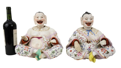 A Pair of Meissen Pagoda Figures "Nodders" - German, C. 19th century. A pair of large Meissen