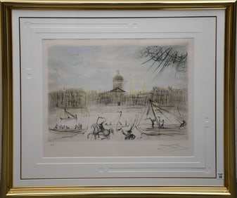 Salvador Dali engraving, L Academy de Paris 1971, pencil signed lower right EA on left side