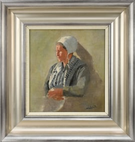 Claude Firmin (French, 1864-1944)  oil on canvas, Femme Arlesienne, signed lower right. Pntg. 12 x