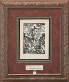 After Albrecht Durer (German, 1471-1528) Woodcut the resurrection, 13 x 9 1/2 overall frame size 27
