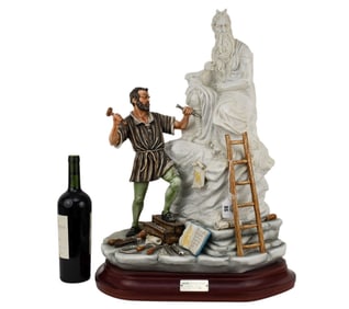 Capodimonte Porcelain Sculpture, Mose' di Michelangelo Limited Edition, 190/1500, 26"h x 19"w