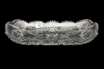 Antique Cut Glass Ice Cream Tray, 1 1/2"h x 14"w x 8"d