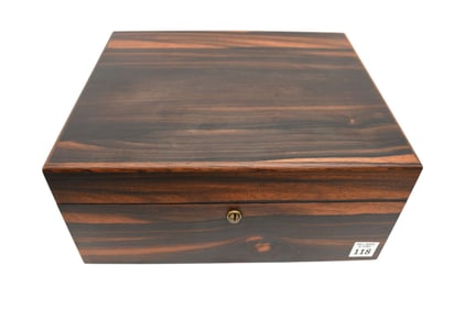 Rosewood Humidor with Copper Lining, Alfred Dunhill London, 5 1/2"h x 12 1/2"w x 10 1/2"d