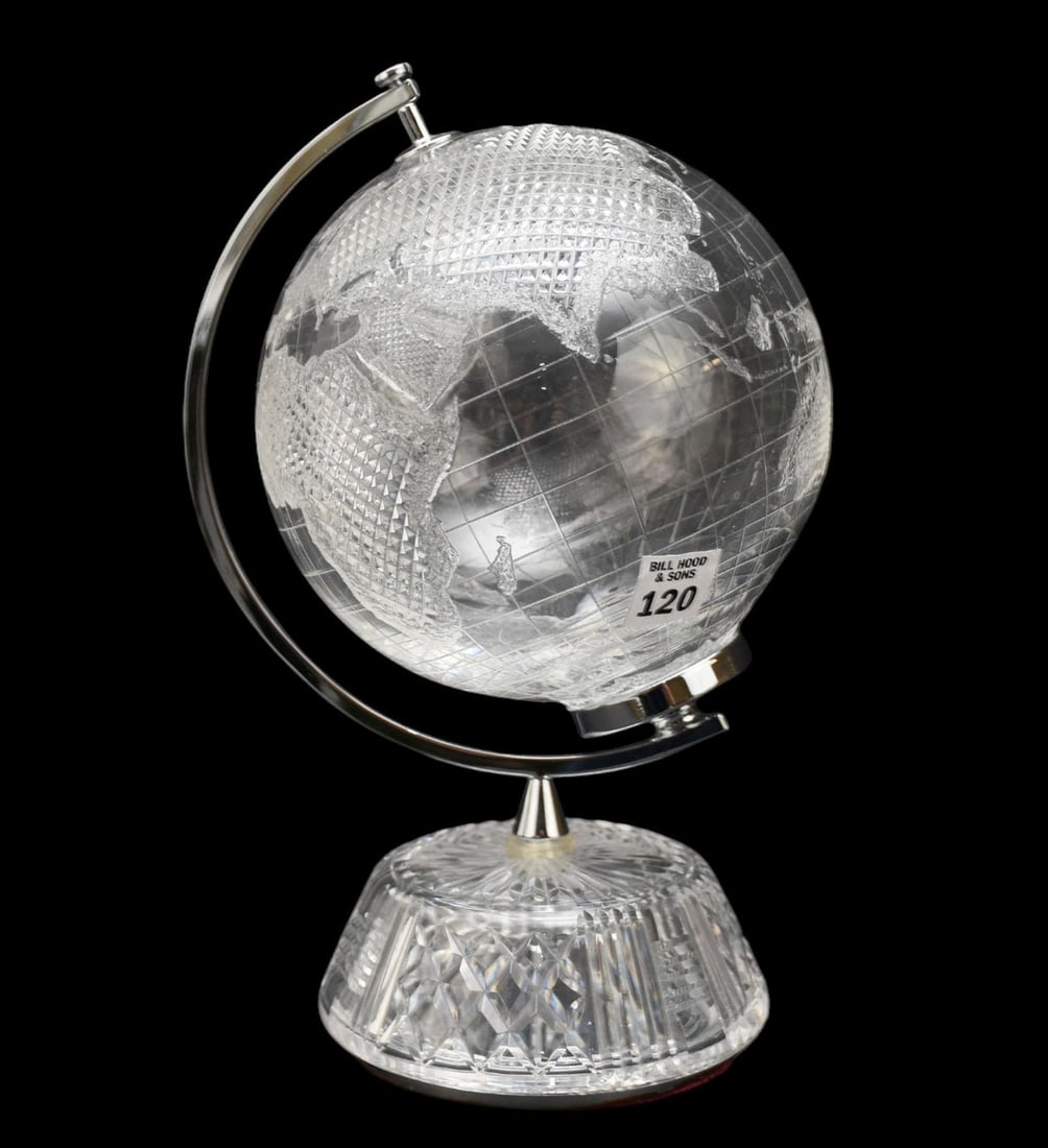 Waterford Small World Globe, 12"h x 9"w (glue residue from felt being attached on bottom) (1 of 5)