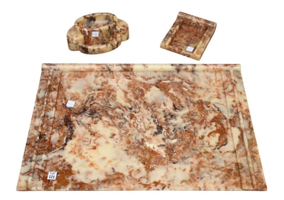 Sunlight Industries Faux Marble Resin Desk Set, 20" x 30"