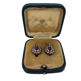 Vintage Imperial Era Rose Gold Rose Cut Diamond Ruby