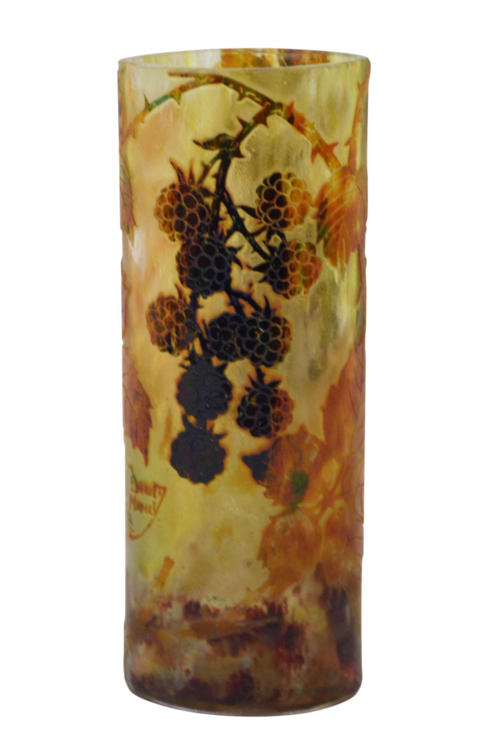 Daum Nancy, 'Blackberry' Cameo Glass Vase, C. 1910 - France, early 20th century. Early Daum Frères (1 of 9)