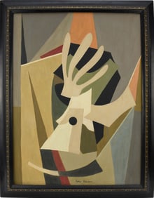 Esphyr Slobodkina (1908 - 2002) oil on canvas, Abstract, painting size 27-3/4 inches x 21-3/4