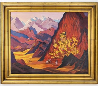 Russian painting Attributed to: Nikolai Konstantinovich Roerich, Russian (1874-1947) oil on canvas,