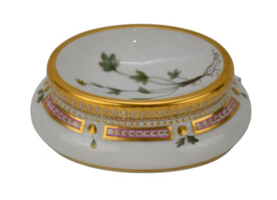 Royal Copenhagen Flora Danica Porcelain Soap Dish, Handpainted, 2"h x 4"w x 3"w