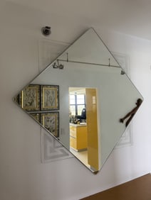 Modern Clear & Frosted Square Mirror, 50"h x