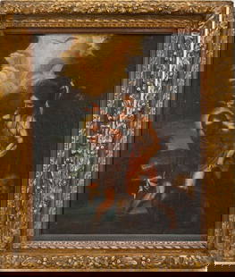 18th century Old Master style painting, baptism of Christ,  painting 24 x 19-3/4 inches overall: 18th century Old Master style painting, baptism of Christ, painting 24 x 19-3/4 inches overall frame size 30 x 25 1/2 inches