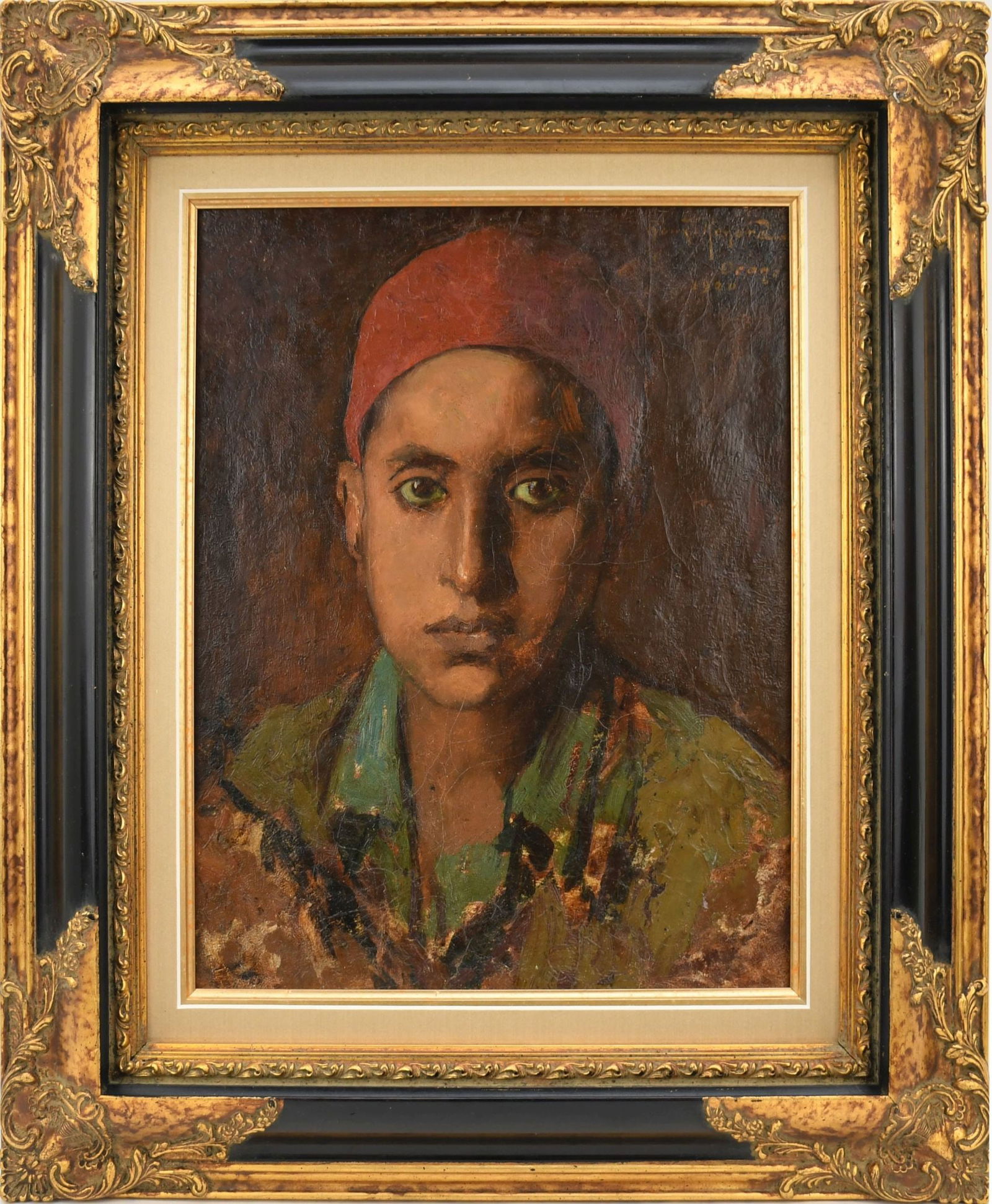 Roux Rennard Le Garçon. oil on canvas, the boy- portrait 1920. painting 13 x 16 inches. overall (1 of 7)