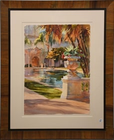 Karen Mclean McGaw (California 20th Century) Watercolor - Balboa Park, painting size 23 x 30 inches