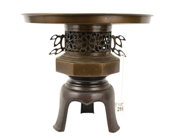 Vintage Japanese Patinated Censer, Mid-20th Century - A patinated bronze/brass incenses burner, in