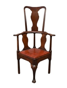 19th c. English Corner Armchair with High back 49" h x 25" deep
