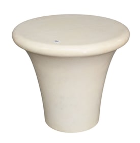 Vintage Faux Goatskin Mushroom Side Table, 22"h x