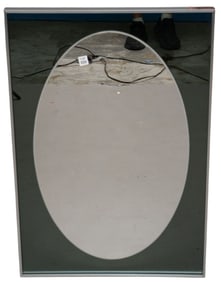 Modern 2 Tone Glass Mirror, Knitter Duro Label on Back, 36"h x