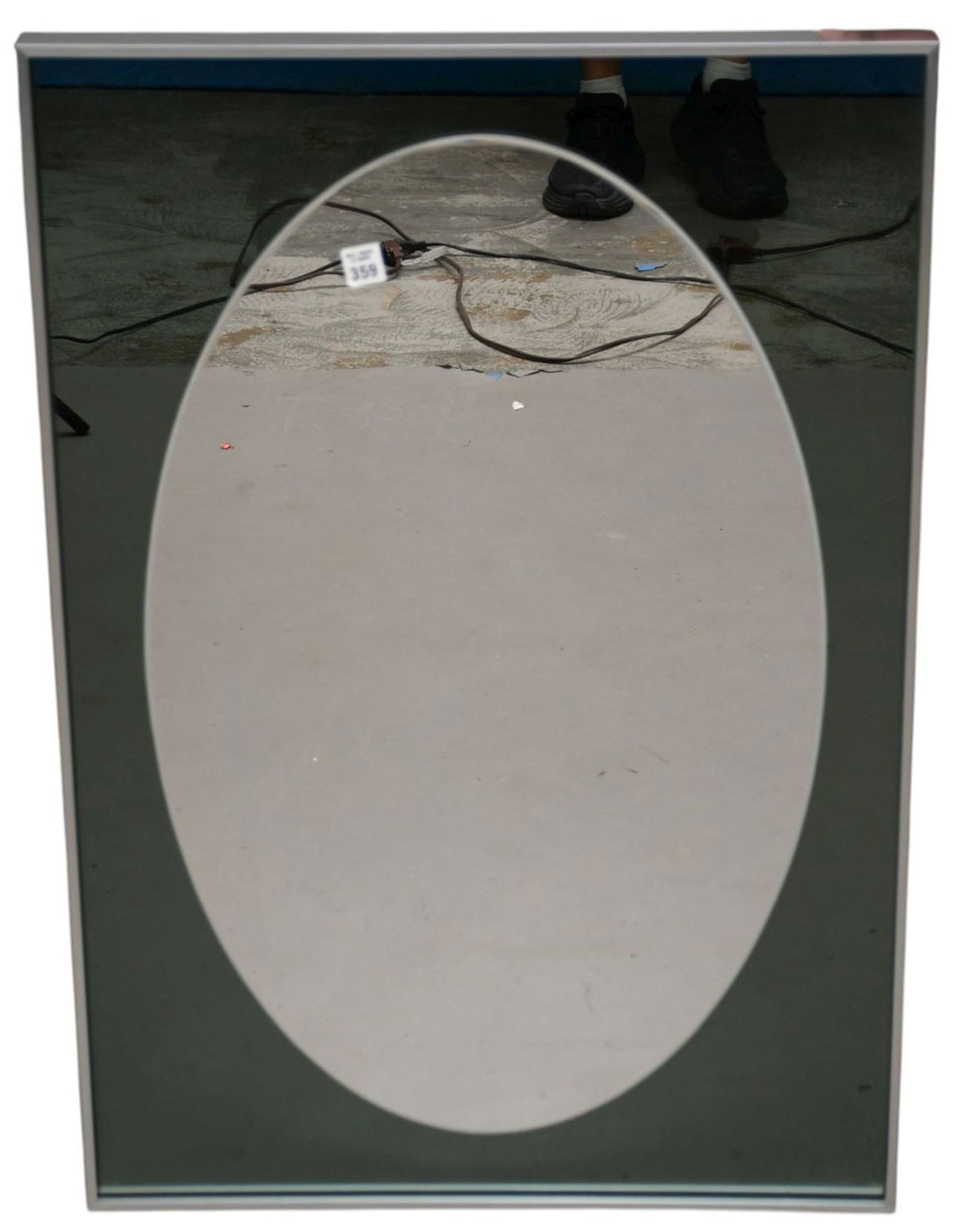 Modern 2 Tone Glass Mirror, Knitter Duro Label on Back, 36"h x (1 of 5)