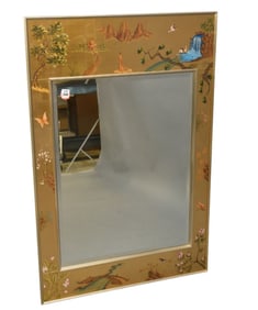 La Barge Decorative Framed Mirror, Asian Motif, 43"h x