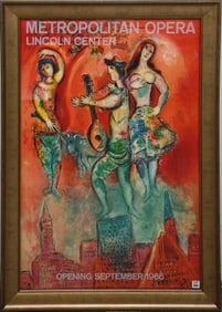 Marc Chagall Metropolitan opera Lincoln Center poster September 1966, color lithograph, sight size