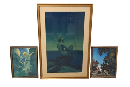 3 Maxfield Parrish (American 1877-1966) Stars  29 1/2 x 17 overall frame size 24 x 36, and two small