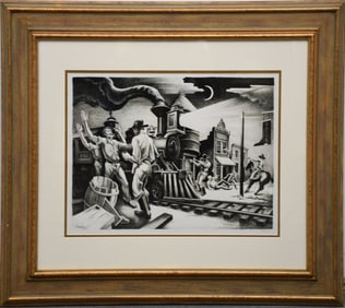 Thomas Hart Benton "JESSE JAMES", Print signed in the plate. approx. image 14 x 19inches, overall