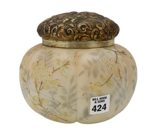 Wavecrest Dresser Jar, Metal Top, 6"h x 7"w