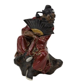 Chinese Pottery Kabuki Dancer, 14"h x 10"w
