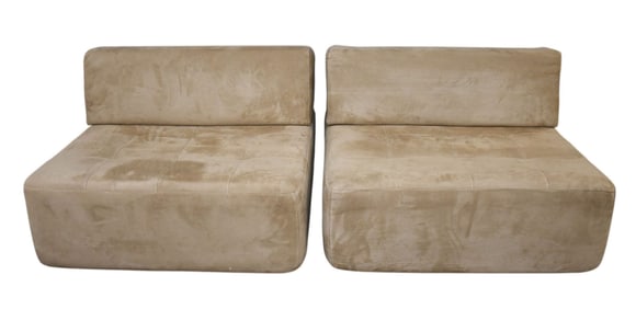 Modern 2 Oversized Armless Seats (Use Separately or Placed Together)  Each is 29" h x 39" w x 39" d