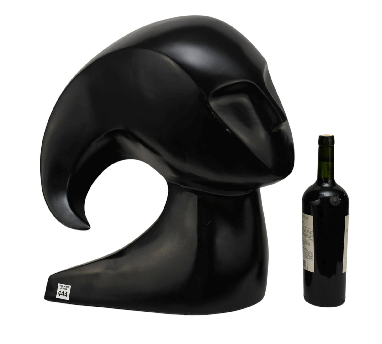 Large Black Modern Pottery Head, 20"h x 18"w: Large Black Modern Pottery Head, 20"h x 18"w
