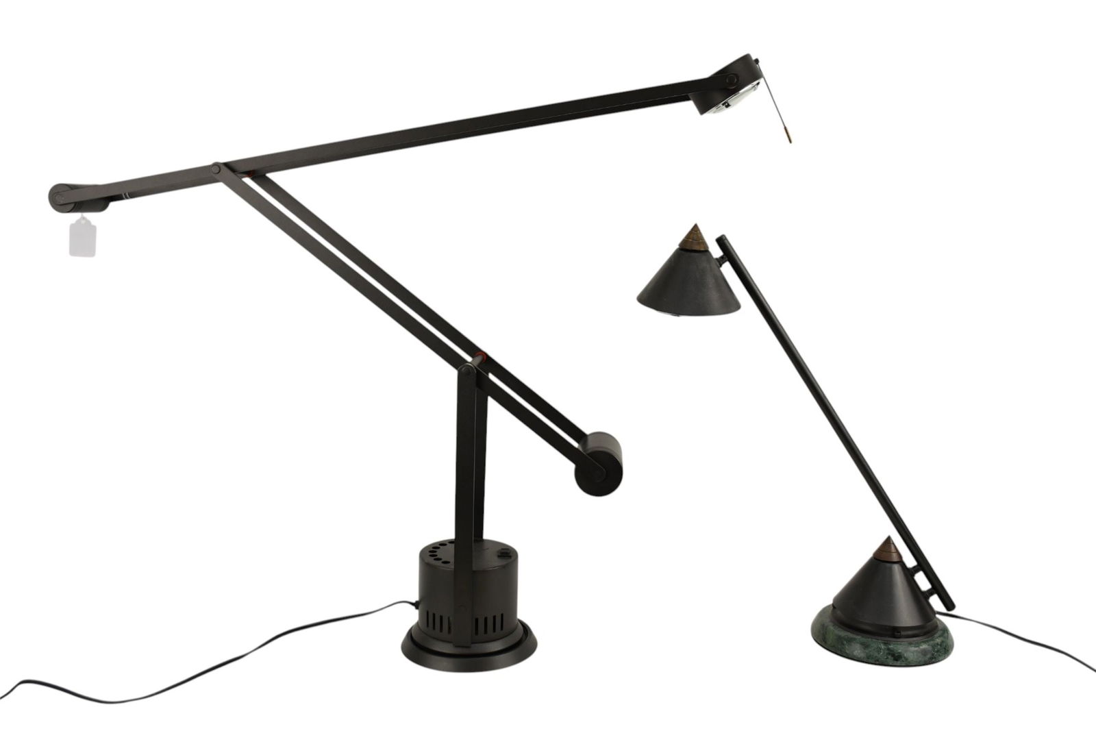 2 Contemporary Hinged Desk Lamps, Fully Extended 46", Closed 29" AND Smaller 17"h x 15"w: 2 Contemporary Hinged Desk Lamps, Fully Extended 46", Closed 29" AND Smaller 17"h x 15"w
