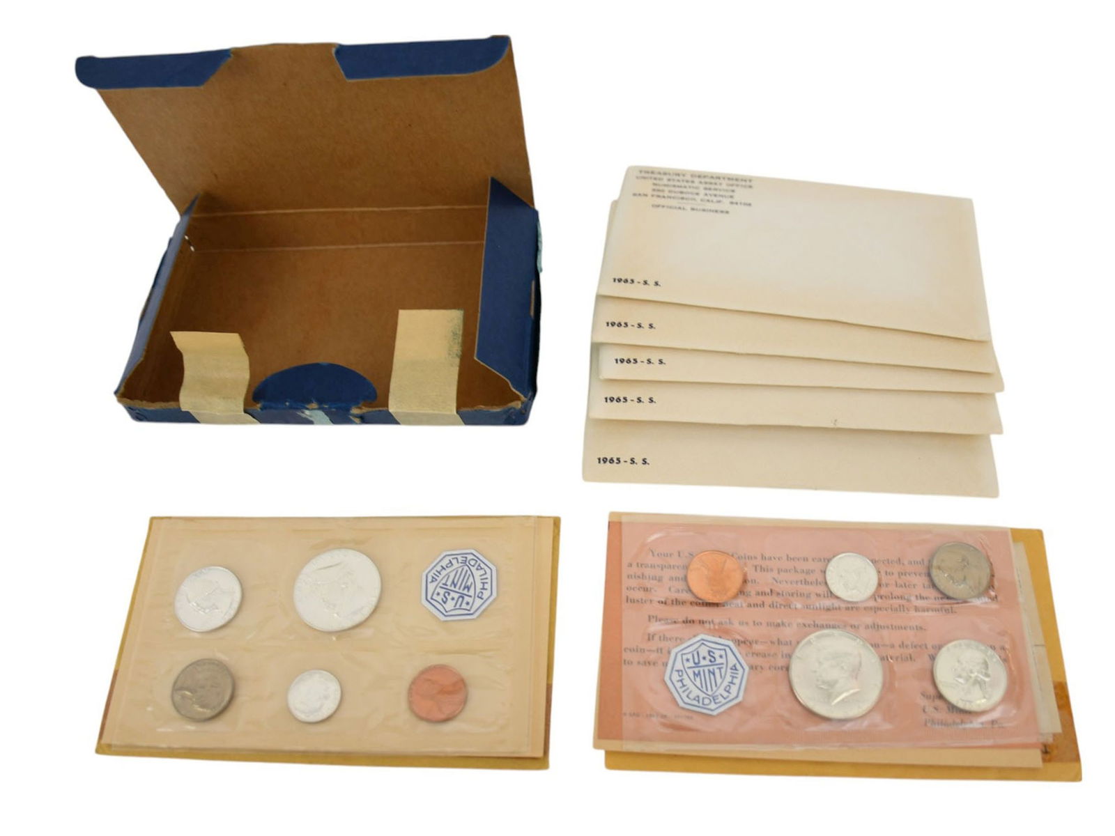7 US Coin Proof Sets. 1962,  1963 and (5) 1965 (1 of 2)