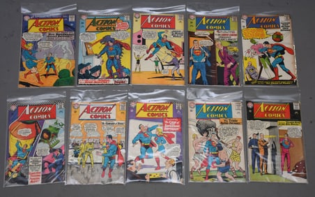 12 Cent Action Comics Superman. Jan #320, 332 and 345, Feb #321, 33 and 346, March #322, 335 and