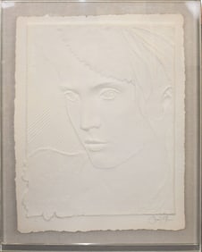 Frank Gallo (1933-2019) Cast Paper Sculpture ca. 1980, edition 31/200. cast paper 53 x 42 inches.