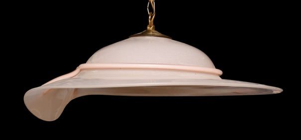 Italian Art Glass Pink Hat Form Chandelier, 8"h x 22"w