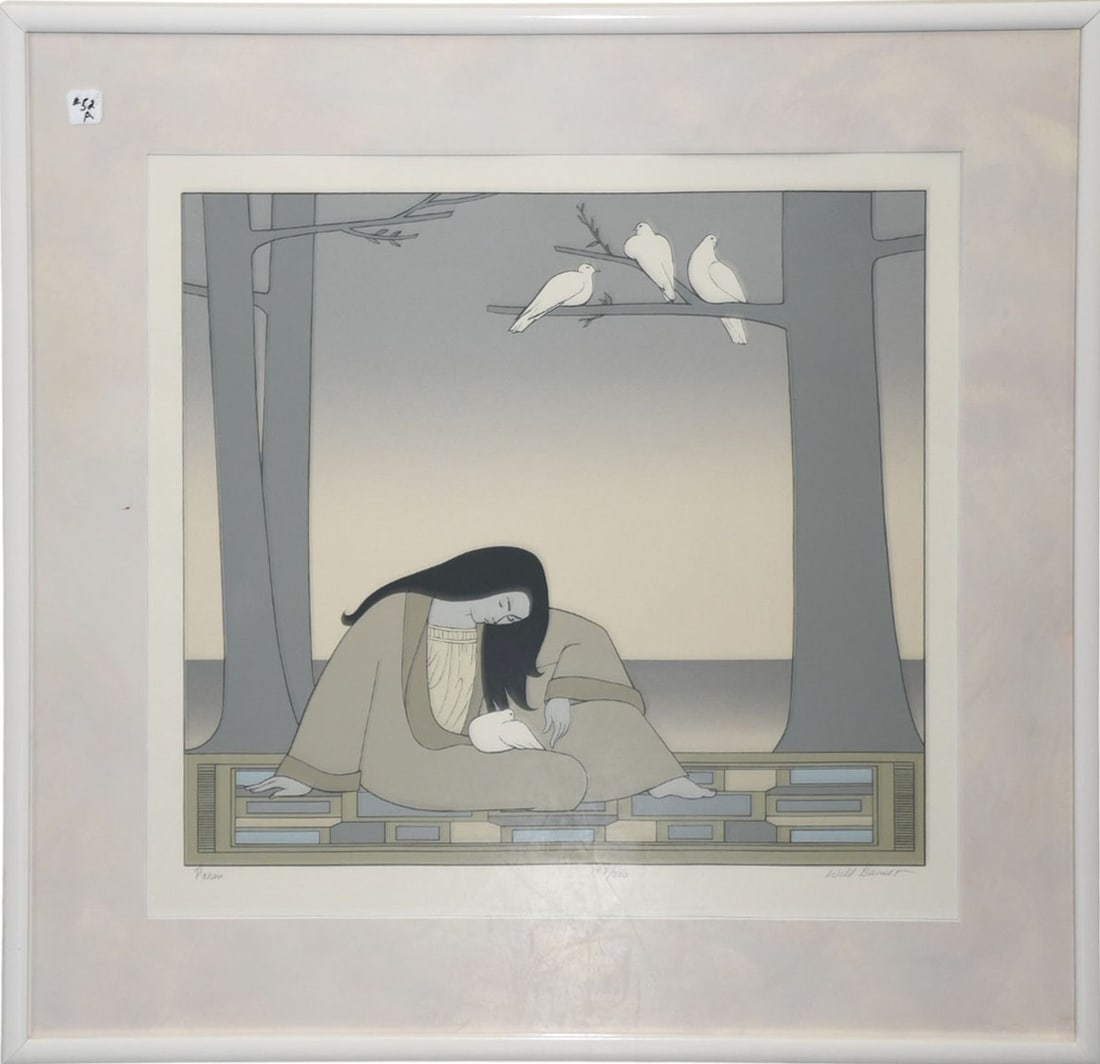 Will Barnett (American 1918 - 1992) color lithograph, Palan- pencil sign lower right and number (1 of 7)