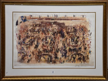 Leroy Neiman (American, 1921-2012) Serigraph on Paper,  Stock Market -1996. depicting New York Stock