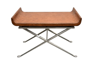 Woven Textured Seat Bench with Steel Stetcher Base, 21"h x 29 1/2"w x 19"d (some wear to