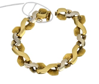 18K Yellow & White Gold Bracelet. Wt. 51.7 grams 8"