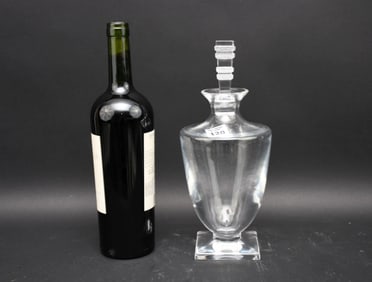 Lalique France Crystal Argos Decanter with Stopper, 10 3/4"h x 4 1/2"w