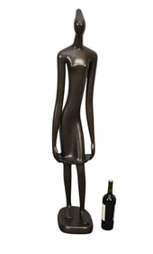 Saovapa Vichienket (Thailand born 1932)  Bronze Female Standing Sculpture, 48"H x 10"w x 10"d